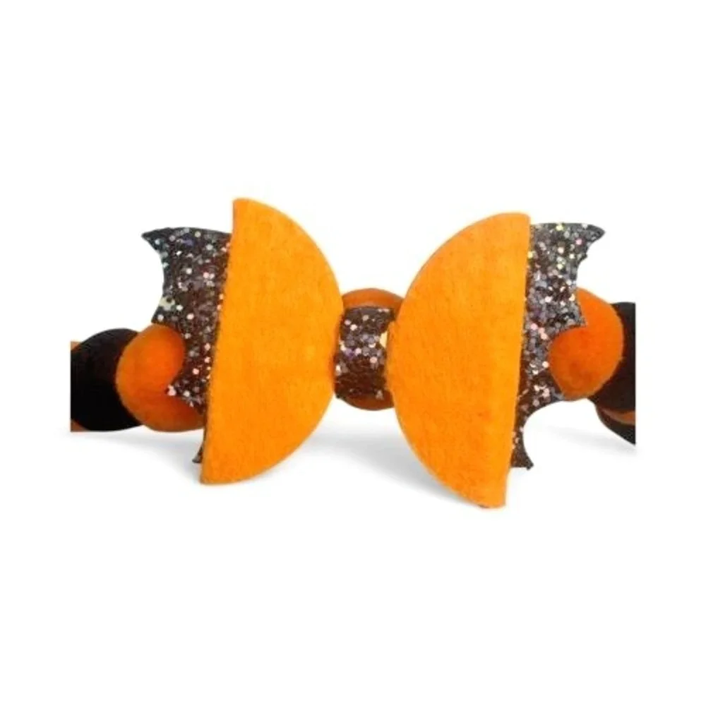 Halloween Pet Collar – Bat Bow for‎ Cats & Dogs, Adjustable Fit Orange/Black